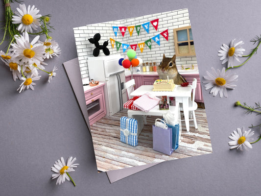 Chipmunk Birthday Card