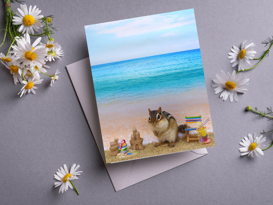 Chipmunk "Sandy Nose" Beach Notecard