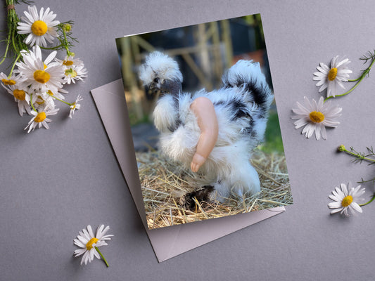 Chicken with Arms Notecard