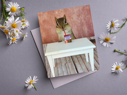 Chipmunk Sipping Hi-C Notecard