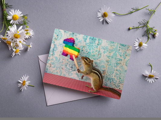 Chipmunk Piñata Notecard